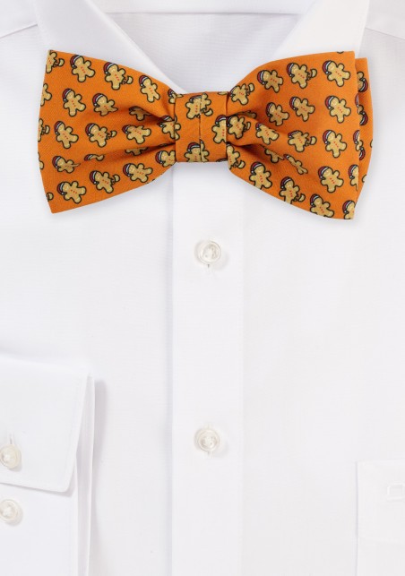 Orange Gingerbread Man Bow Tie