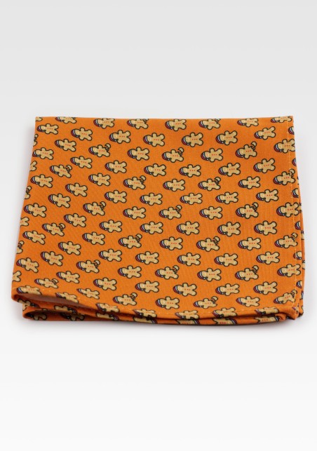 Gingerbread Man Hanky in Burnt Orange