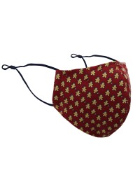 Face Mask with Gingerbread Man Print