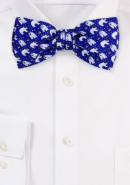 Bow Tie with Polar Bears in Navy