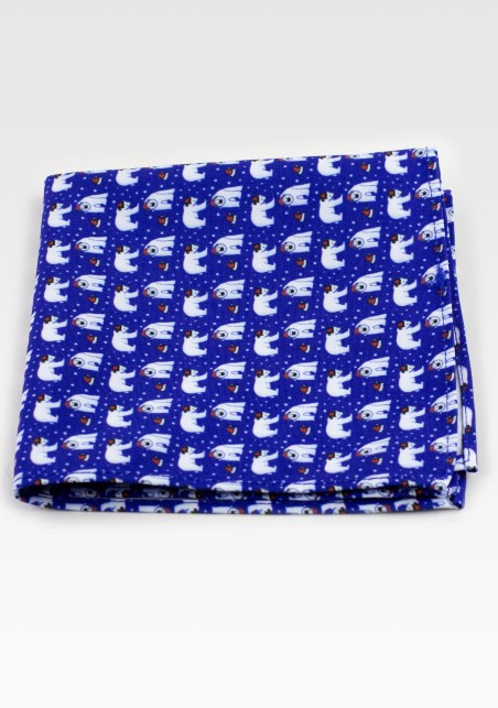 Hanky with Polar Bears in Navy