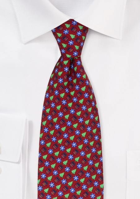 Necktie in Christmas Gift Wrap Print