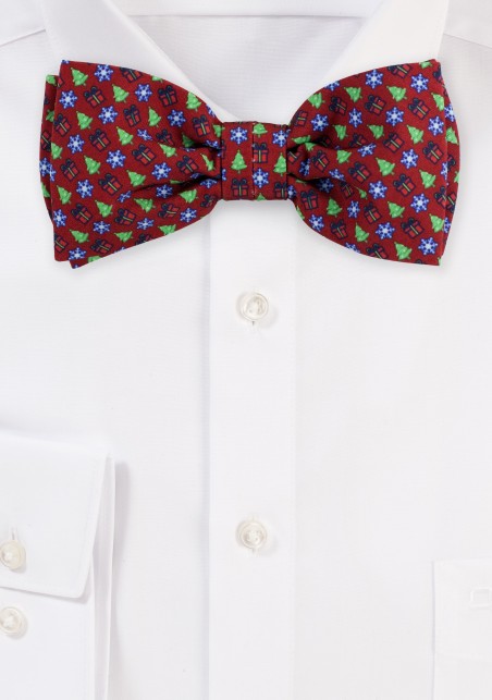 Bow Tie in Christmas Gift Wrap Print