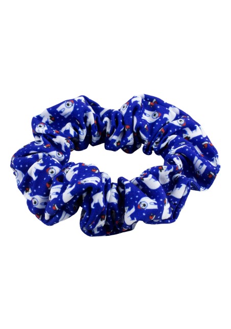 Navy Polar Bear Print Scrunchie