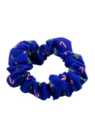 Blue Christmas Print Scrunchie