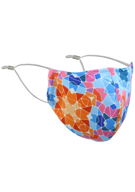 Kaleidoscope Print Mask in Orange and Blue