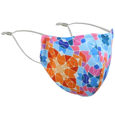 Kaleidoscope Print Mask in Orange and Blue