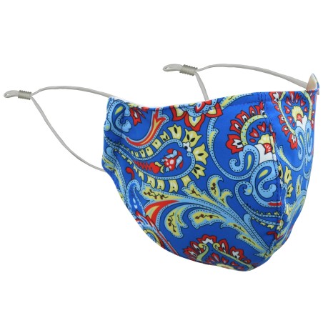 Bright Blue Paisley Print Mask