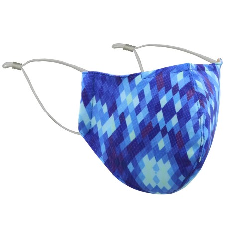 Aztec Argyle Print Mask in Blues
