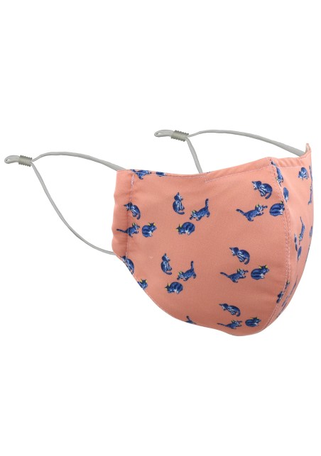 Coral Color Summer Mask with Kittens