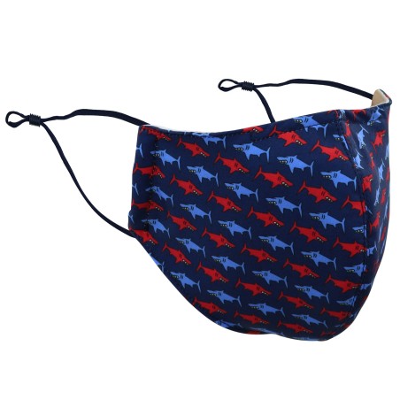 Navy Filter Mask in Shark Print