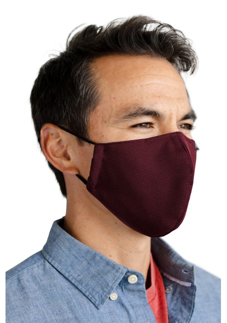 Winter Houndstooth Check Mask in Red and Black Flat Styled