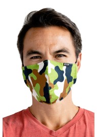 Camouflage Green Brown Face Mask Styled
