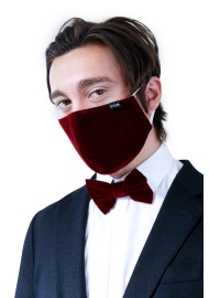 Velvet Face Mask in Elegant Burgundy Styled