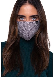Vintage Tweed Check Mask in Grays Styled