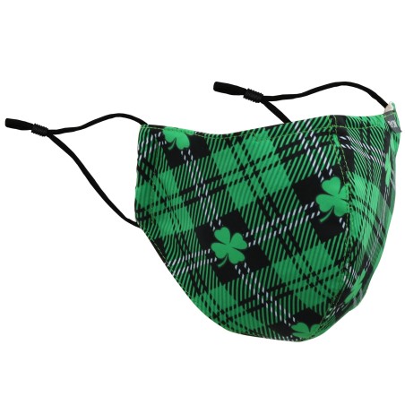 Irish Tartan Mask with 4 Leaf Clover