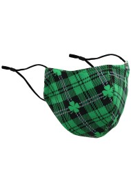 Irish Tartan Mask with 4 Leaf Clover