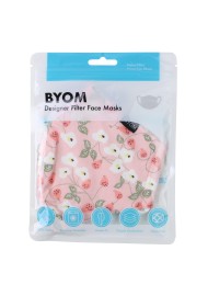 Spring Floral Filter Mask in Peach Pink in Bag