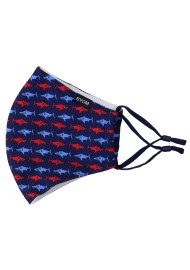 Navy Filter Mask in Shark Print