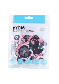 Floral Paisley Face Mask in Pink and Gray in Bag