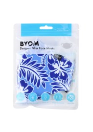 Hawaii Print Floral Mask in Sky Blue in Mask Bag