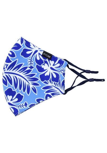 Hawaii Print Floral Mask in Sky Blue