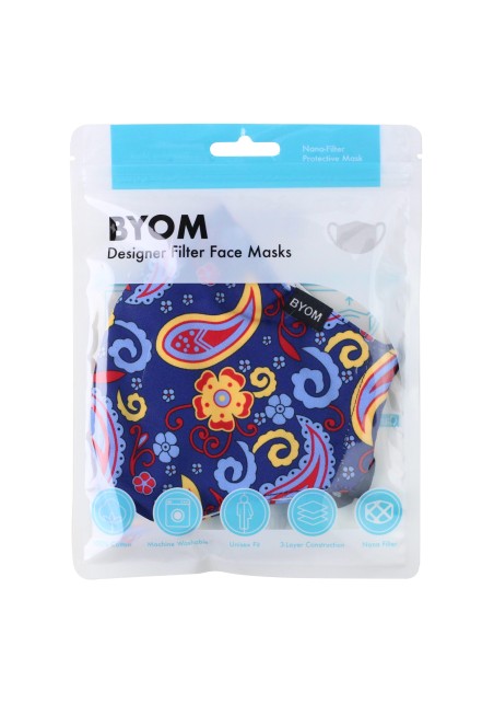 Wild Paisley Print Filter Mask in Mask Bag