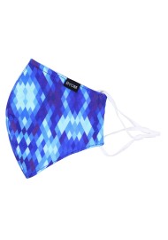 Aztec Argyle Print Mask in Blues