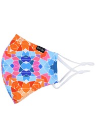 Kaleidoscope Print Mask in Orange and Blue