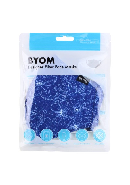 Japanese Floral Print Face Mask in Mask Bag