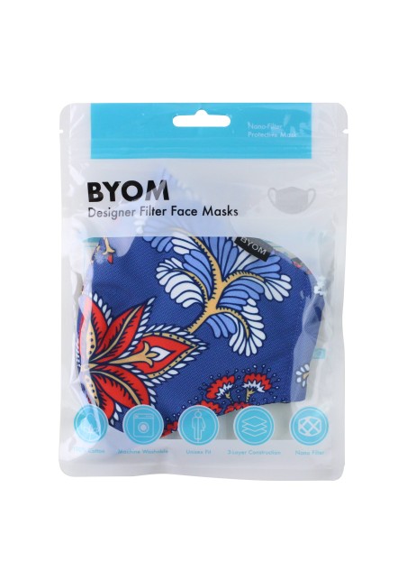 Whimsical Floral Print Face Mask in Mask Bag
