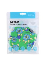 Kelly Green Floral Mask in Mask Bag