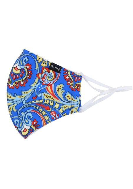 Bright Blue Paisley Print Mask