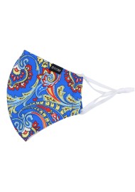 Bright Blue Paisley Print Mask