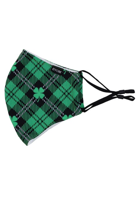 Irish Tartan Mask with 4 Leaf Clover