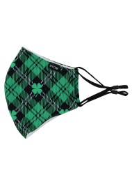 Irish Tartan Mask with 4 Leaf Clover