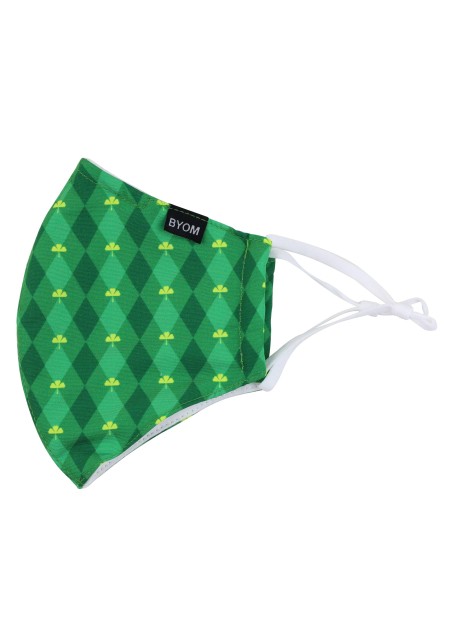 Green Argyle Print Mask