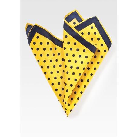 Bright Yellow and Blue Pocket Square