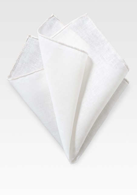 Solid White Linen Hanky