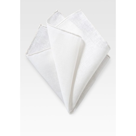 Solid White Linen Hanky