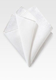 Solid White Linen Hanky