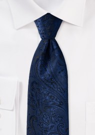 Midnight Blue Paisley Necktie
