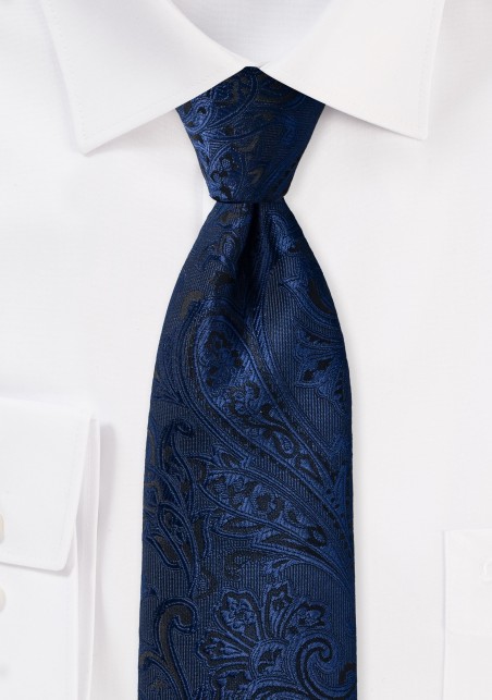 Paisley Kids Tie in Midnight Navy