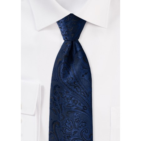 Paisley Kids Tie in Midnight Navy
