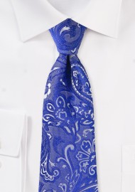 Formal Summer Paisley Tie in Morning Glory Blue