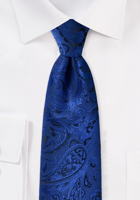 Royal Blue Kids Paisley Tie