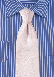 Kids Paisley Tie in Bridal Pink