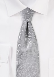 Festive Silver Kids Paisley Tie
