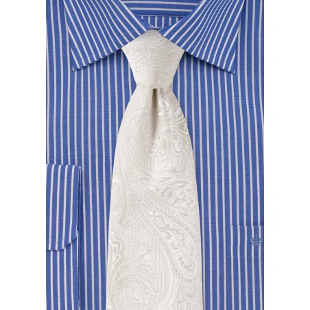 Kids Paisley Tie in Ivory