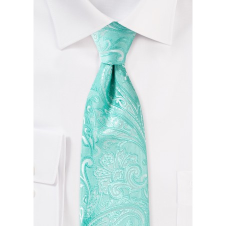 Paisley Kids Tie in Aqua